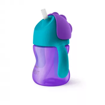 Philips Avent Bendy Straw Ποτήρι 200 ml, 9m+, Μωβ