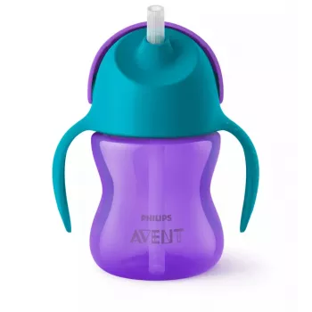 Philips Avent Bendy Straw Ποτήρι 200 ml, 9m+, Μωβ