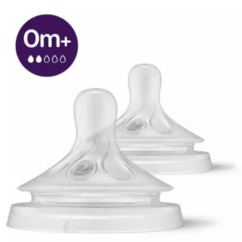 Philips Avent Natural Response Θηλή Μπιμπερό, Αργή Ροή Γάλακτος, 0M+, Συσκευασία 2 τεμ., Σιλικόνης