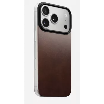 NOMAD Magnetic Leather Back για iPhone 17 Pro MagSafe-συμβατό Horween Δέρμα Rustic Brown