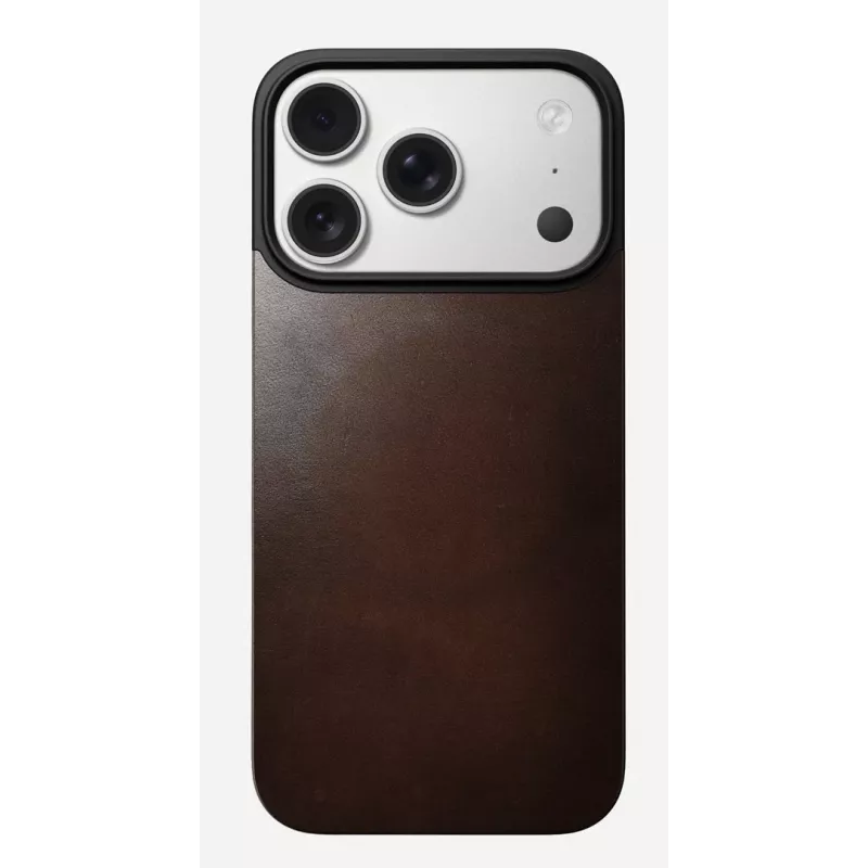 NOMAD Magnetic Leather Back για iPhone 17 Pro MagSafe-συμβατό Horween Δέρμα Rustic Brown
