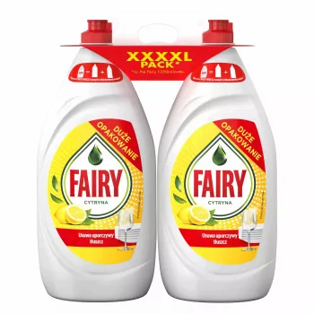 FAIRY Απορρυπαντικό πιάτων λεμόνι διπλή συσκευασία, 2 x 1350 ml