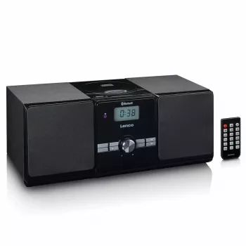 Lenco MC-030BK Μικροσύστημα μουσικής με Bluetooth, CD, ραδιόφωνο FM, USB, AUX, μαύρο