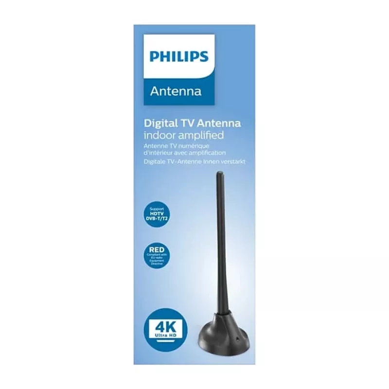PHILIPS SDV5100/12 Εσωτερική τηλεοπτική κεραία με ενίσχυση 18 dB, UHF/VHF/FM, Μαύρο