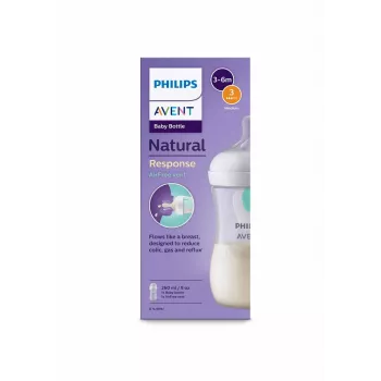 Philips Avent Natural Response αντι-κολικού μπιμπερό με βαλβίδα AirFree 260 ml, μεσαία θηλή, 1M+