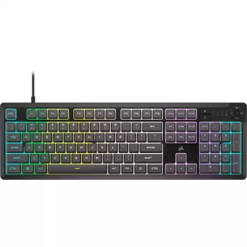CORSAIR K55 Core RGB μεμβρανικό gaming πληκτρολόγιο, δυναμικό 3-ζωνικό RGB, 6 πλήκτρα macro, αφαιρούμενο στήριγμα παλάμης, USB ενσύρματο, μαύρο/γκρι