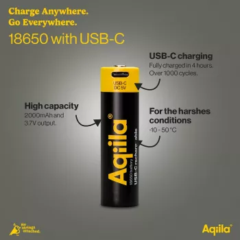 AQIILA AQ18018650398C1 USB-C επαναφορτιζόμενη NiMH μπαταρία, 1,2 V, 1 τεμ.