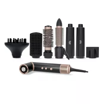 Melissa 7-in-1 πολυλειτουργικό σετ styling μαλλιών, κεραμική επίστρωση, 180°C, μαύρο/ασημί