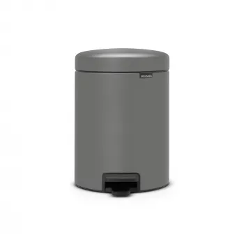 Brabantia NewIcon 5L ποδοκίνητος κάδος απορριμμάτων, Mineral Concrete Grey