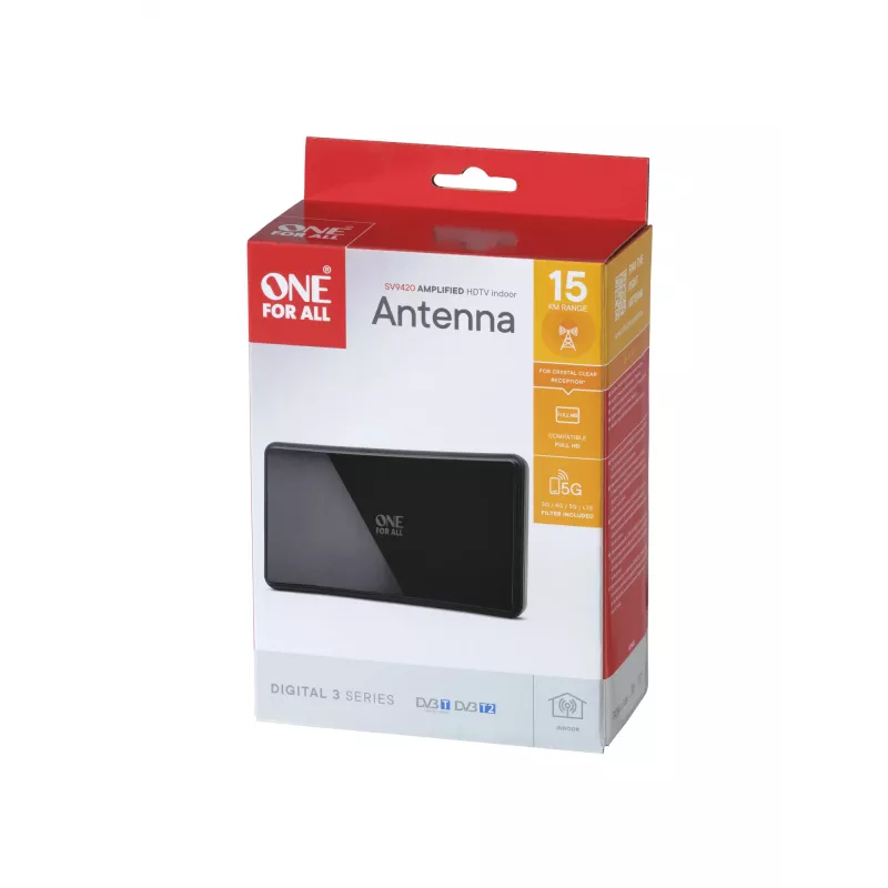 One For All DVB-T2 Κεραία με Καμπύλη 5G Μαύρη SV9420-5G
