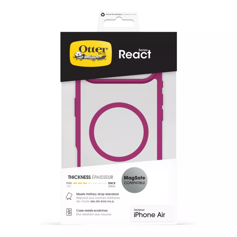 OtterBox React Series Θήκη Πλάτης για Apple iPhone Air – Συμβατή με MagSafe – Rose Crystal (Pink/Διάφανο) 77-98614