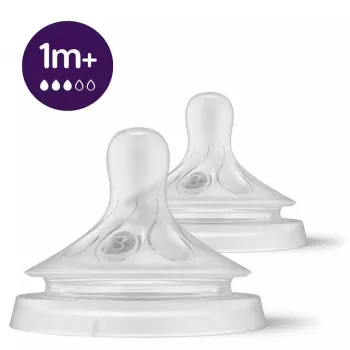 Philips Avent Natural Response θηλή σιλικόνης μέτριας ροής 1M+ (συσκευασία 2 τεμ.)