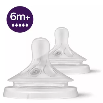 Philips Avent Natural Response θηλή σιλικόνης, πολύ γρήγορη ροή γάλακτος, 6m+, συσκευασία 2 τεμ.