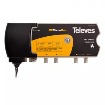 Televes KVE3035RK65 ενισχυτής CATV ευρείας ζώνης 30/35dB με επιστροφή 5-65MHz 28dB (534412)
