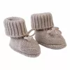 Lodger Slipper Folklore βρεφικά παπούτσια από μαλλί Merino, μπεζ, 0-6 μηνών