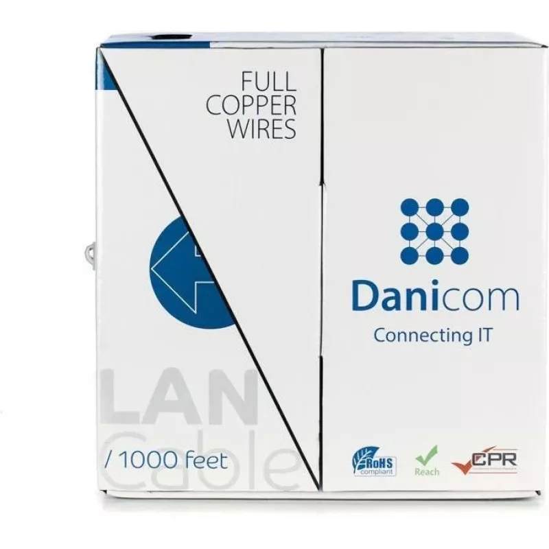 DSIT DANICOM CAT5E UTP 305m συμπαγής αγωγός LSZH (Eca) καλώδιο DC-UTP5E-305S-ECA