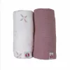Lodger Swadler Solid Matcha βαμβακερό φάσκιωμα, Powder Rose, 110x110 cm, συσκευασία 2 τεμ.