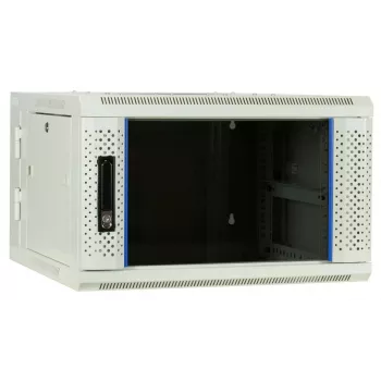DSIT επιτοίχιο rack 6U με γυάλινη πόρτα, λευκό, 600x600x368 mm DS6606W-DOUBLE