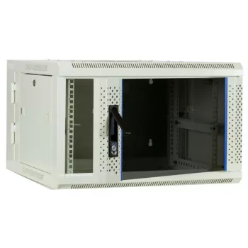DSIT επιτοίχιο rack 6U με γυάλινη πόρτα, λευκό, 600x600x368 mm DS6606W-DOUBLE
