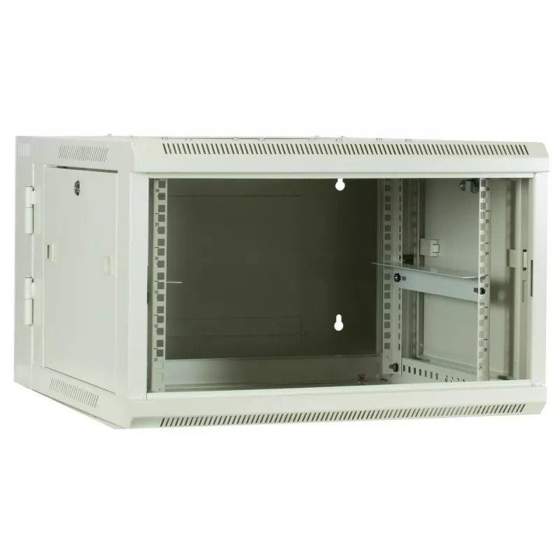 DSIT επιτοίχιο rack 6U με γυάλινη πόρτα, λευκό, 600x600x368 mm DS6606W-DOUBLE