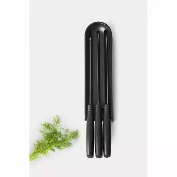 Brabantia Tasty+ Σετ Θήκης Μαχαιριών για το Συρτάρι, Σκούρο Γκρι, 3 μαχαίρια