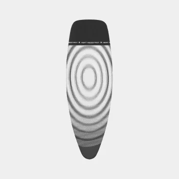 Brabantia Κάλυμμα σιδερώστρας Titan Oval, 135 x 45 cm, Μέγεθος D, Πάχος 8 mm, Επιφάνεια βαμβακιού με αφρό, Μεταλλικό γκρι