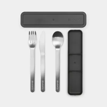 Brabantia Make & Take Φορητό σετ μαχαιροπίρουνων, Σκούρο γκρι