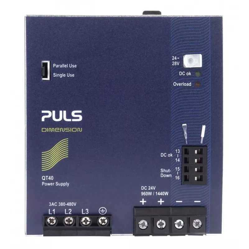 PULS DIMENSION QT40.241 Τροφοδοτικό ράγας DIN 24V DC 40A 960W 3 φάσεων