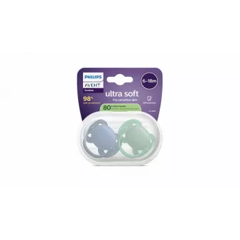 Philips Avent Ultra Soft πιπίλα 6-18 μηνών, συσκευασία 2 τεμ., αγόρι