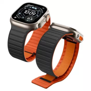 Spigen Athlex Air M λουράκι για Apple Watch 8/9/10/11/SE/Ultra (44/45/46/49 mm) – μαύρο/πορτοκαλί