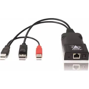 ADDER ALIF101T-DP πομπός επέκτασης DisplayPort KVM μέσω Cat5e/6/7 - 2560x1600, USB 2.0, ήχος, μαύρο αλουμίνιο