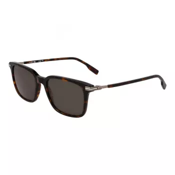 Lacoste Ανδρικά L6035S-230 ορθογώνια γυαλιά ηλίου, σκελετός Havana, καφέ φακοί, 53mm