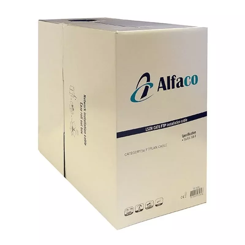 DSIT Alfaco Cat5e F/UTP Solid Core καλώδιο δικτύου 305m ρολό γκρι LSZH Eca