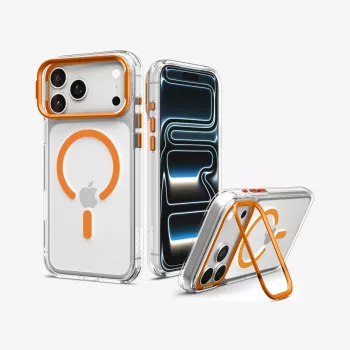 Spigen Ultra Hybrid Optik S MagSafe θήκη για iPhone 17 Pro Max / 18 Pro Max - διαφανής/πορτοκαλί