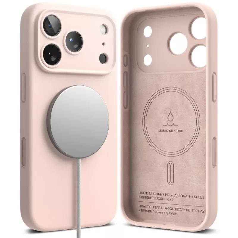 Ringke Silikon Magnetische MagSafe θήκη για iPhone 18 Pro Max – Pink Sand