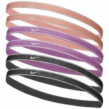 Nike Swoosh Sport Metallic λαστιχάκια μαλλιών συσκευασία 6 τεμ. – ροδακινί, ροζ, γκρι