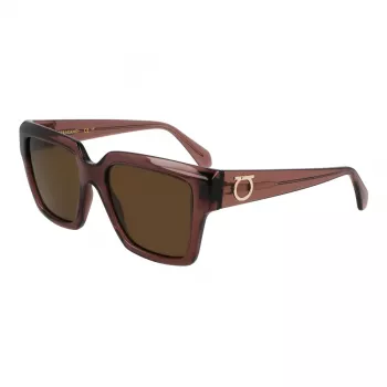 Ferragamo Γυναικείο SF2014S-511 Ορθογώνιο Γυαλί Ηλίου, Σκελετός Havana, Φακοί Gradient Brown, 54mm