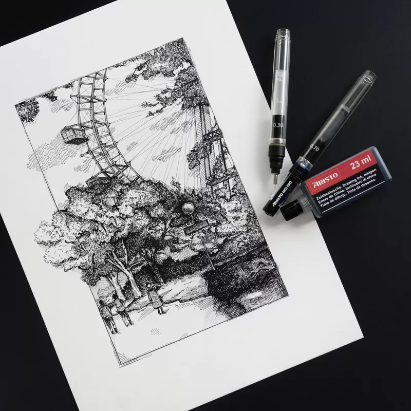 ARISTO mg1 pro Studio σετ τεχνικής σχεδίασης με μελάνι μαύρο (AR64150)