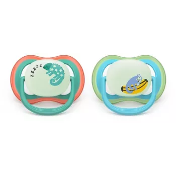 Philips Avent Ultra Air Night πιπίλα 6-18 μηνών, συσκευασία 2 τεμ., αγόρι, φωσφορίζει στο σκοτάδι