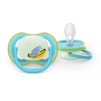 Philips Avent Ultra Air Night πιπίλα 6-18 μηνών, συσκευασία 2 τεμ., αγόρι, φωσφορίζει στο σκοτάδι