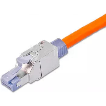 Wirewin WKS FK RJ45 KAT6A βύσμα RJ45 πεδίου, Cat6A, θωρακισμένο, χωρίς εργαλεία, χυτό ψευδάργυρος, επαφές χρυσού, για 22-24 AWG, καλώδιο 6-9mm
