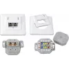 Wirewin DD-TRIO-K5E UP2 WS Cat5e θωρακισμένη χωνευτή πρίζα δεδομένων, 2x RJ45, LSA, λευκό