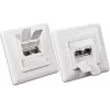 Wirewin DD-TRIO-C6 UP2 WS CAT6 θωρακισμένη πρίζα δεδομένων χωνευτή, 2 θυρών, LSA, λευκό RAL 9010