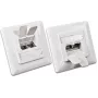 Wirewin DD-TRIO-C6 UP2 WS CAT6 θωρακισμένη πρίζα δεδομένων χωνευτή, 2 θυρών, LSA, λευκό RAL 9010