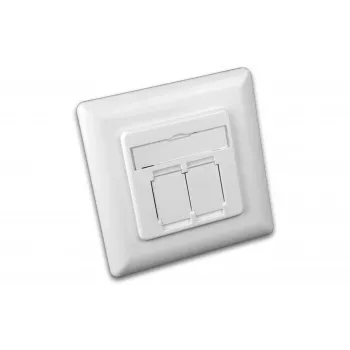 Wirewin DD-TRIO-C6 UP2 WS CAT6 θωρακισμένη πρίζα δεδομένων χωνευτή, 2 θυρών, LSA, λευκό RAL 9010