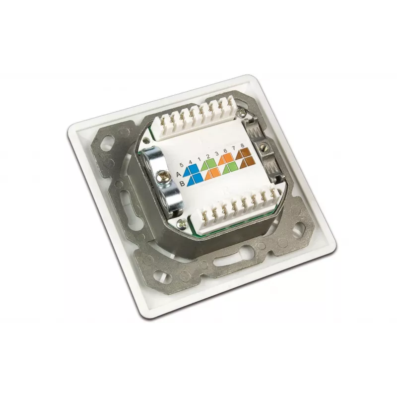 Wirewin DD-TRIO-C6 UP2 WS CAT6 θωρακισμένη πρίζα δεδομένων χωνευτή, 2 θυρών, LSA, λευκό RAL 9010