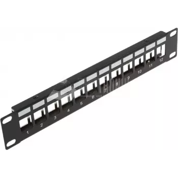Wirewin TKS PANEL 12 Πάνελ Keystone 12 θυρών, για rack 10 ιντσών, θωρακισμένο, μαύρο
