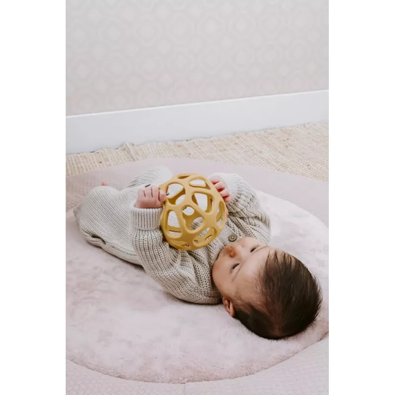 BABY'S ONLY BO-860.862.017.50 Μπάλα οδοντοφυΐας σιλικόνης, 0+, ώχρα