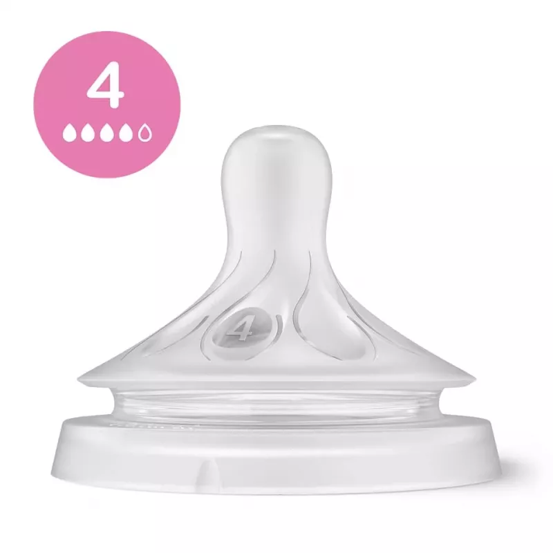 Philips Avent Natural Response Σετ θηλών σιλικόνης για μπιμπερό (συσκευασία 3 τεμ., Flow 3, 1+ μηνών)