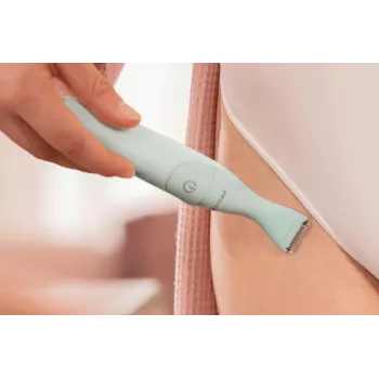 PHILIPS Essential Bikini Trimmer BRT398/15, ασφαλής ξυραφισμός για ευαίσθητες περιοχές, υγρό & στεγνό, 3 ρυθμίσεις μήκους, με μπαταρία, λευκό με ροζ λεπτομέρειες